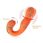 Joi - Vibromasseur tête rotative et stimulateur clitoridien - orange – Image 2