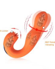 Joi – Vibromasseur tête rotative et stimulateur clitoridien – orange