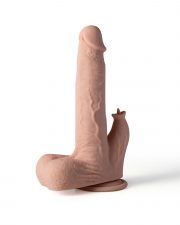Colter gode réaliste vibrant, va et vient et lécheur avec appli 21 cms – Chair