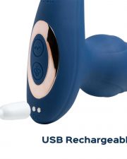 Cyrus – Vibromasseur de prostate va et vient contrôlé par application – Bleu