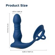Cyrus - Vibromasseur de prostate va et vient contrôlé par application - Bleu – Image 3