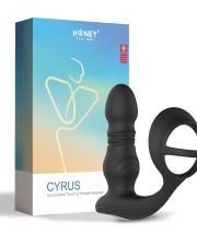 Cyrus – Vibromasseur de prostate va et vient contrôlé par application – Noir