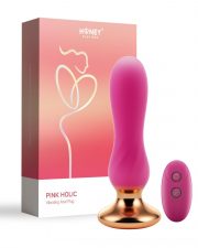 Pink holic – Plug anal vibrant télécommandé incurvé – Rose