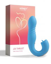 JOI THRUST bleu – Vibromasseur point G – lèche-clitoris – va et vient contrôlé par application