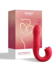 JOI THRUST 2 rouge – Vibromasseur point G – lèche-clitoris – va et vient contrôlé par application
